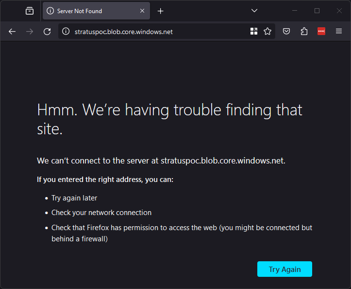 Screenshot showing unresolved web page