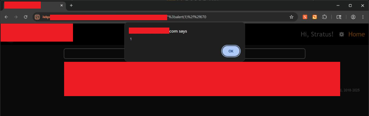 Reflected XSS in client application